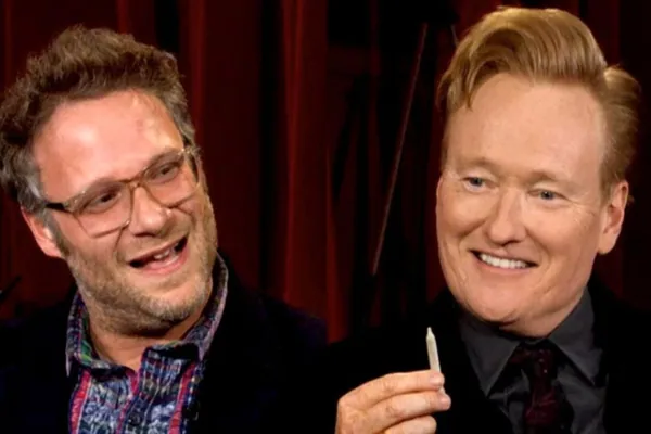Conan Takes A Hit On Seth Rogen’s Joint (no, not that joint)