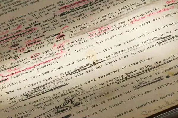 “Working Manuscript” of Alcoholics Anonymous by William Griffith Wilson – Estimate: $1,000,000-2,000,000